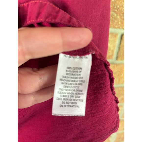 Great Northwest Indigo Embroidered Hot Pink Button-Down Shirt L - Picture 5 of 11